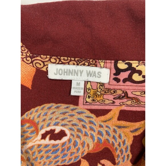 JOHNNY WAS Dragonia Longsleeve Whimsical Red Dragon Pajama Shirt Size M - Picture 3 of 7